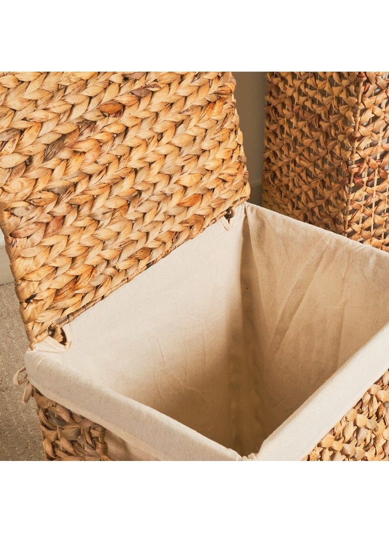 Homesmiths Homesmiths natural water hyacinth laundry hamper with liner large  - Image 2