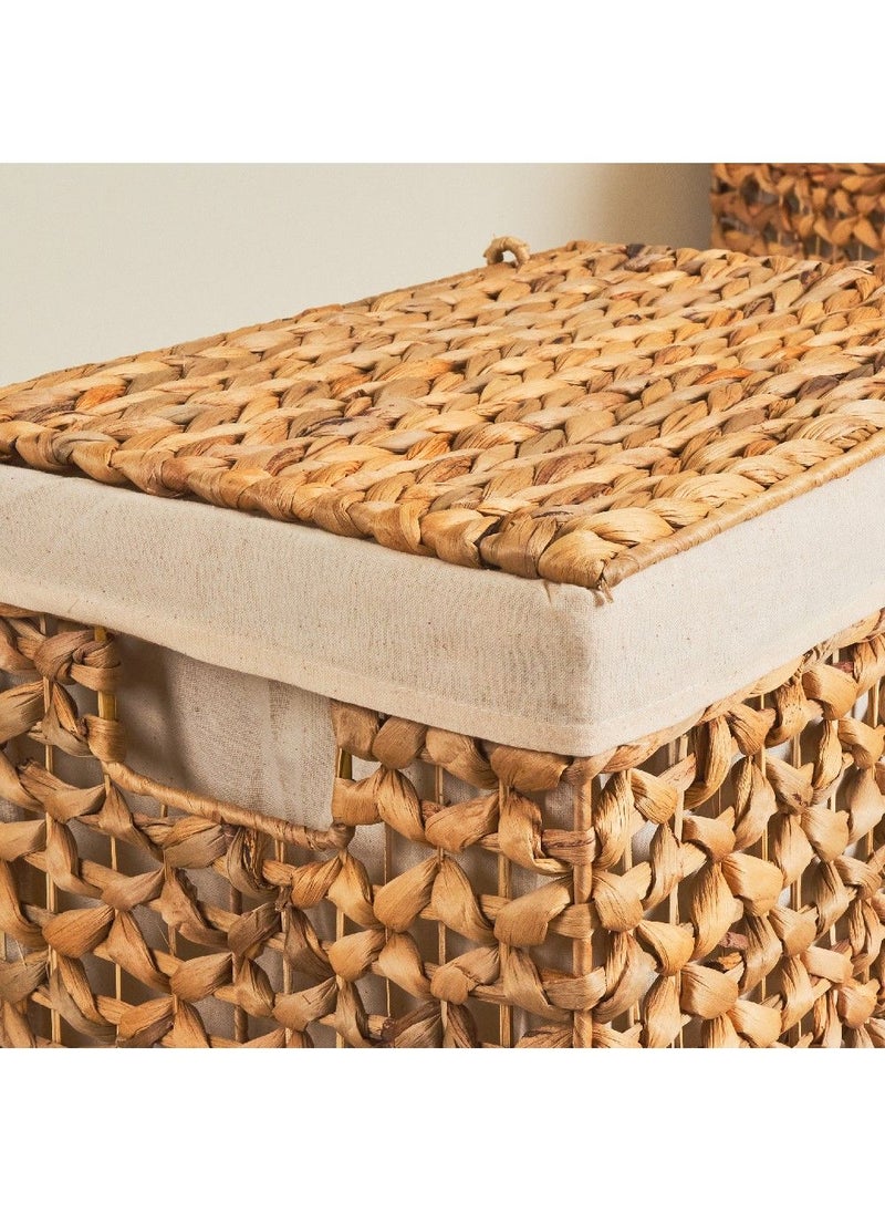 Homesmiths Homesmiths natural water hyacinth laundry hamper with liner large  - Image 4