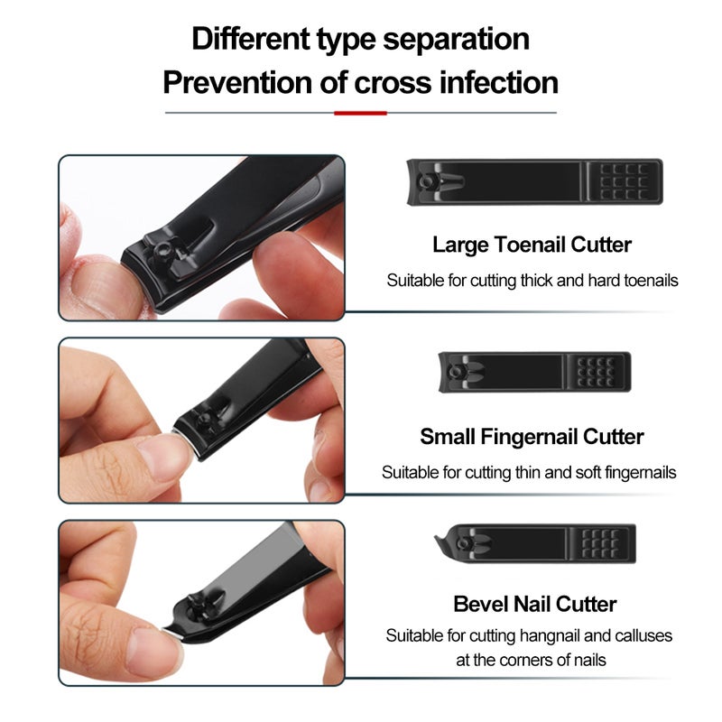 3pcs Stainless Steel Nail Clipper Set Manicure Set Pedicure Set Fingernails Toenails Clippers Sharp Nail Cutter Kit Travel Case - Image 3