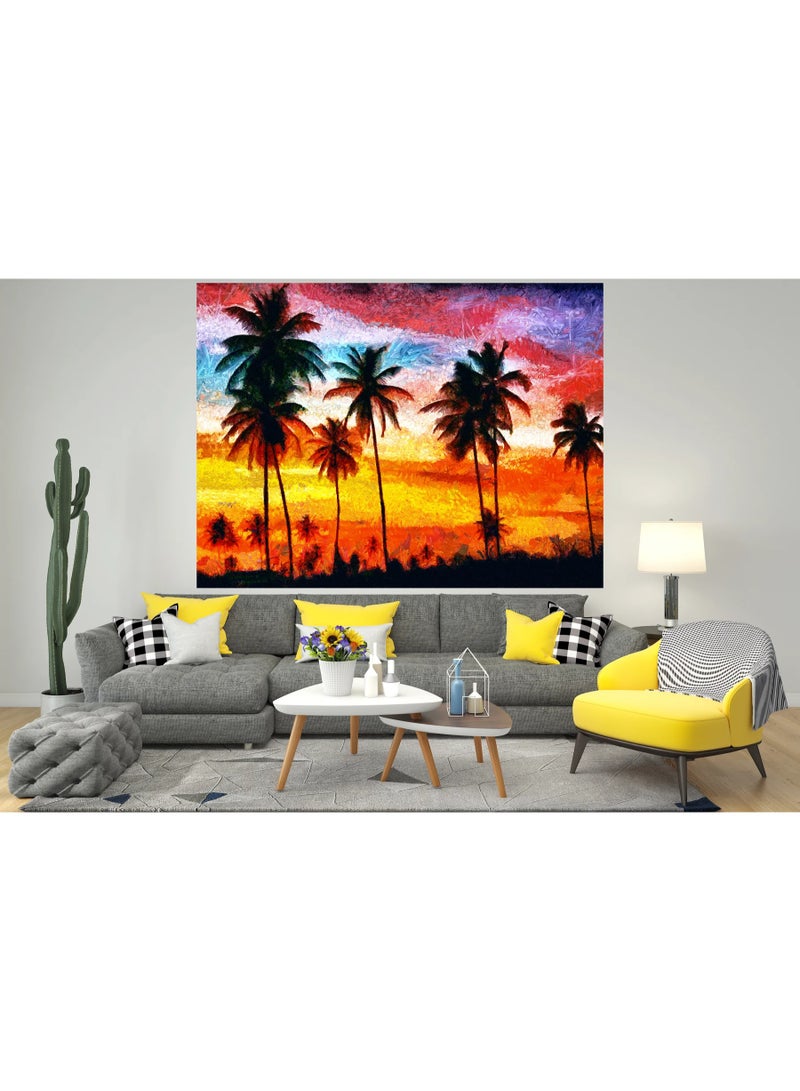 Palm Trees & Twilight Tapestry  Length 200 x 150 Width CM - Image 1
