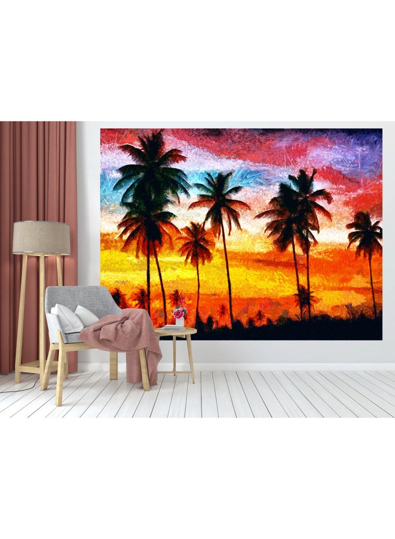 Palm Trees & Twilight Tapestry  Length 200 x 150 Width CM - Image 2