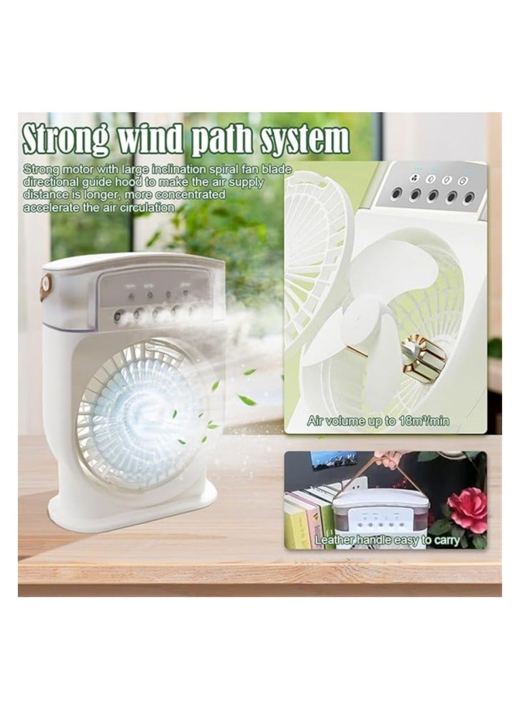 Portable Air Conditioner 4 In 1, Mini Air Conditioner Ice Water, Air Cooler with Mist, Air Conditioner Fan, Air Conditioning Fans Rechargeable Type-C 3 Speeds Cooling Fan with Timer Humidifier - Image 4