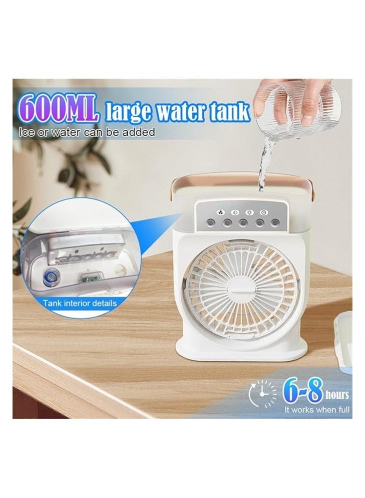 Portable Air Conditioner 4 In 1, Mini Air Conditioner Ice Water, Air Cooler with Mist, Air Conditioner Fan, Air Conditioning Fans Rechargeable Type-C 3 Speeds Cooling Fan with Timer Humidifier - Image 3