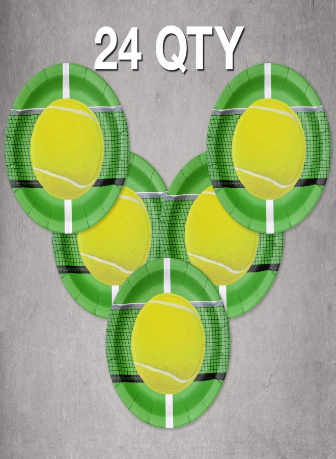 Havercamp Tennis Party Plates 24 pack! 9 in. Diameter Paper Dinner Plates - Image 2