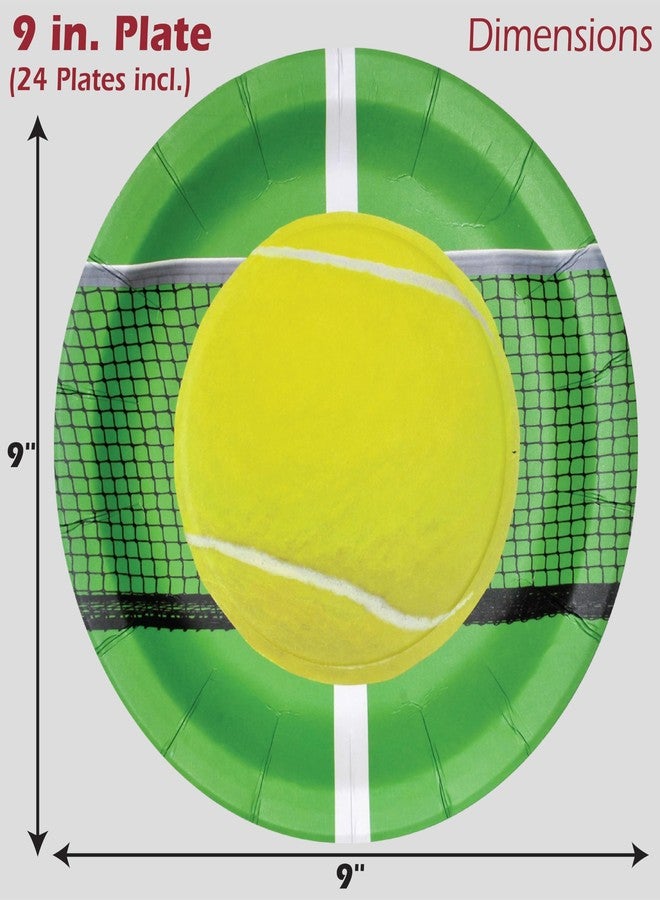 Havercamp Tennis Party Plates 24 pack! 9 in. Diameter Paper Dinner Plates - Image 3