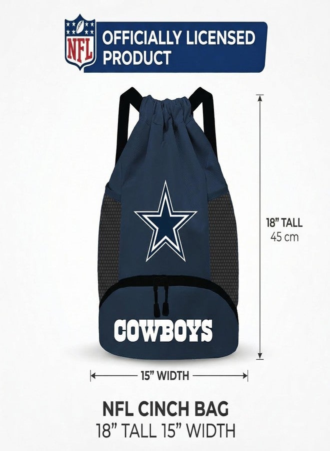 Proformance Home NFL Dallas Cowboys Cinch Bag – Standard Logo Drawstring Backpack - Image 2