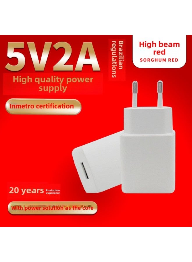 5V1A/5V2A Brazil Charger INMETRO Certified Mobile Phone Tablet Monitoring Router Charging Head-Color:5V2A Black - Image 1