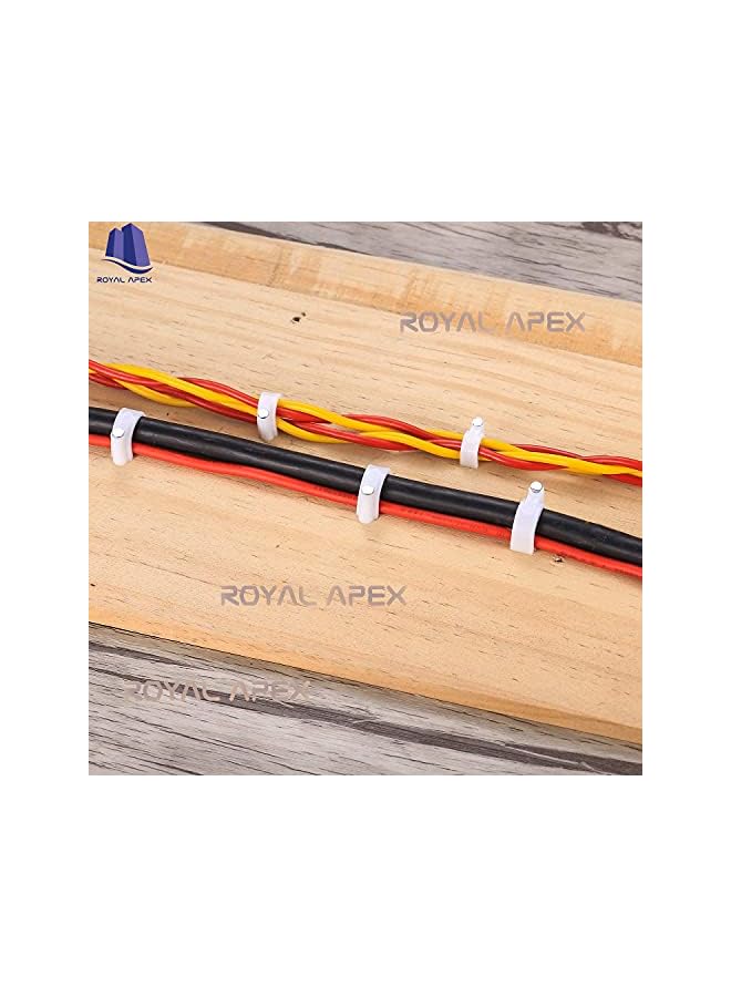 Royal Apex Apex Electrical Cable Wire Round Clips, Steel Nails Tacks Holder for Organizing Electric Wires Cables Lines - White (10mm - 100Pcs) - Image 3