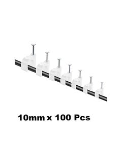 Royal Apex Apex Electrical Cable Wire Round Clips, Steel Nails Tacks Holder for Organizing Electric Wires Cables Lines - White (10mm - 100Pcs)  - Image 2