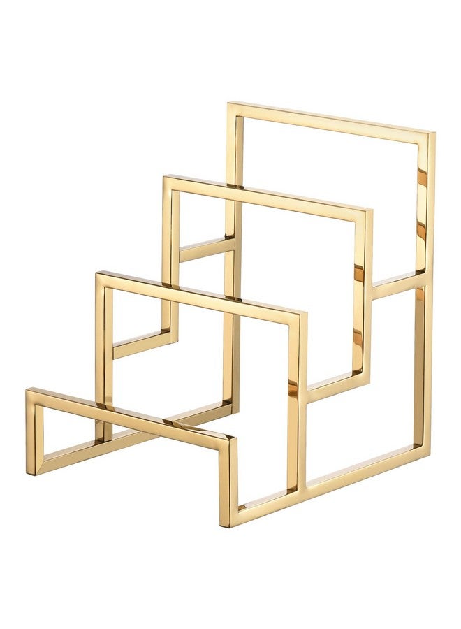 uxcell uxcell Clutch Purse Display Stand 3 Layer Wallet Display Rack Metal Clutch Holder Riser for Home Retail Store Supplies - Gold  - Image 1