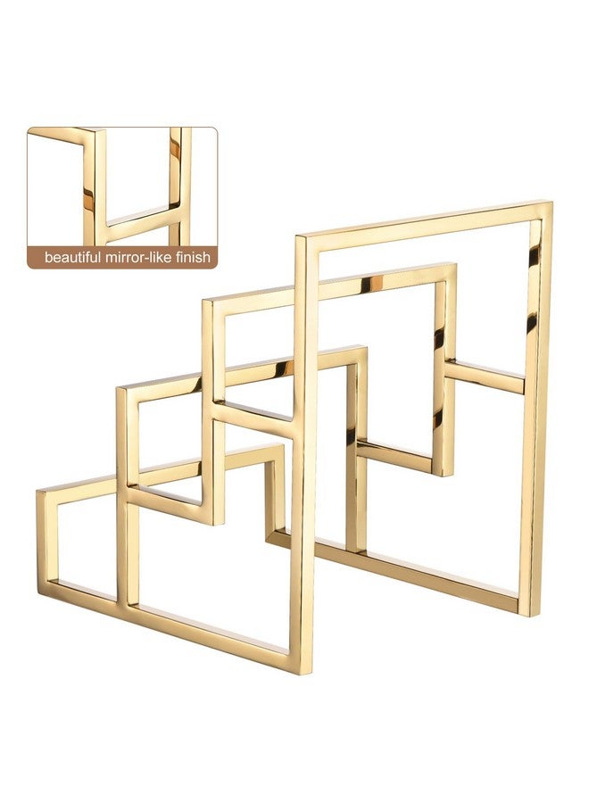 uxcell uxcell Clutch Purse Display Stand 3 Layer Wallet Display Rack Metal Clutch Holder Riser for Home Retail Store Supplies - Gold  - Image 4