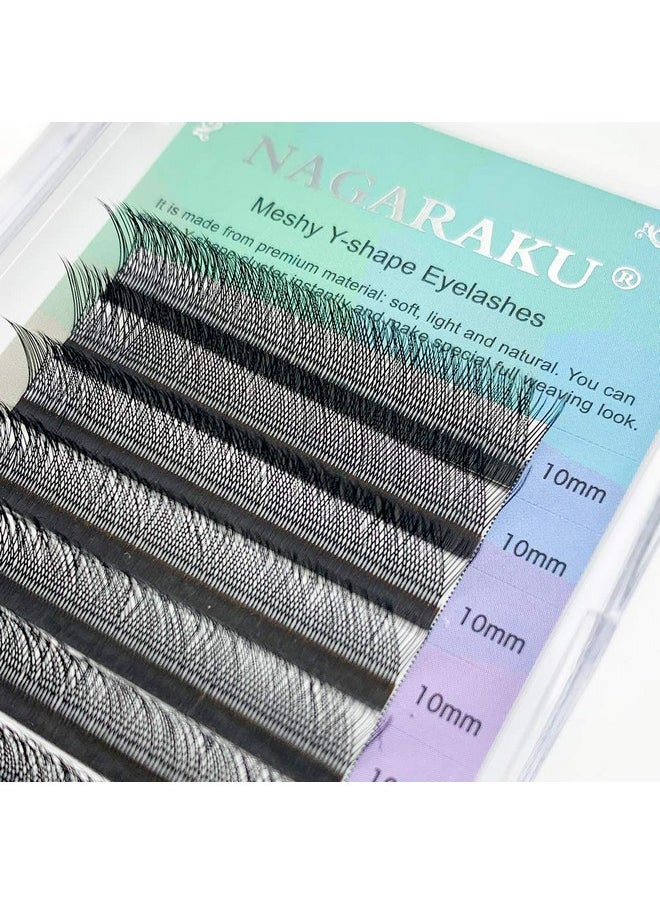 NAGARAKU Yy Eyelash Extensions Supplies Y Lash 0.07Mm D Curl 15Mm Premade Fans 4D Russian Volume Y Shape Faux Mink Matte 12 Rows Cluster Pre Fanned Wispies Crisscross Eye Lashes  - Image 5