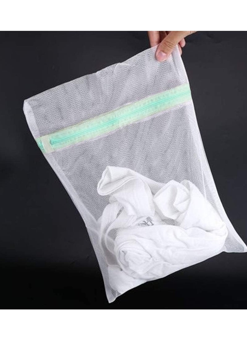 HASANAT ESSENTIALS Rectangle Clothes Washing Bag 40X50cm, ,1Piece (Assorted Zip Color) - Image 1
