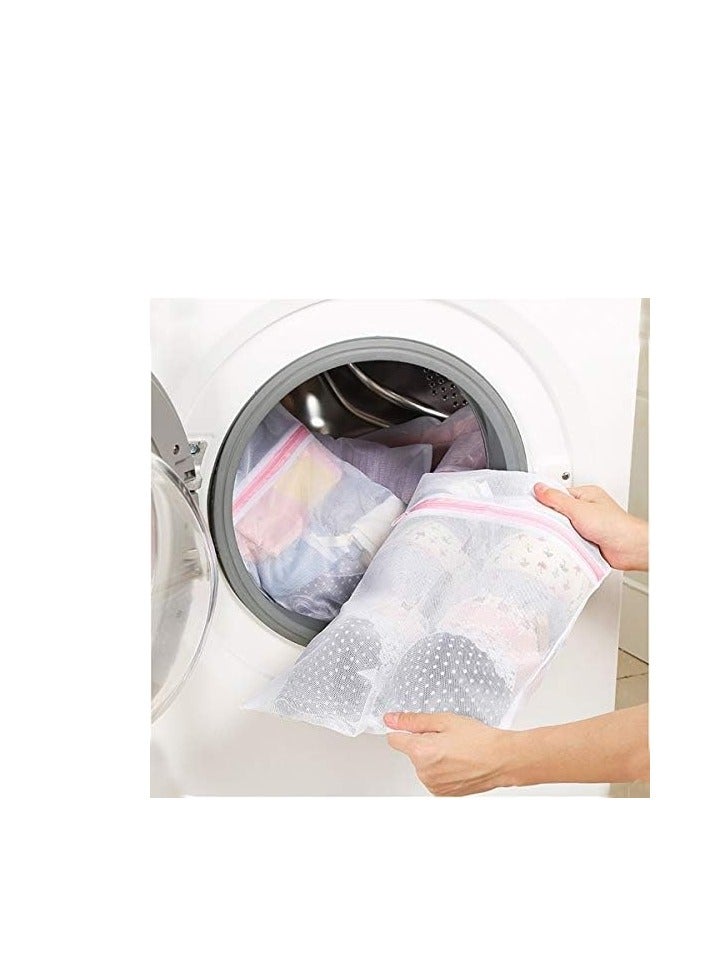 HASANAT ESSENTIALS Rectangle Clothes Washing Bag 40X50cm, ,1Piece (Assorted Zip Color) - Image 3