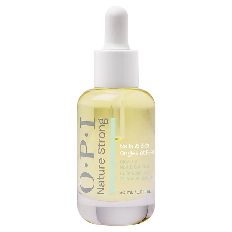 OPI Nature Strong Nails & Skin - Glow Up Nail & Cuticle Oil with Dropper | Lightweight, Nourishing Natural Oil Blend Moisturizes Dry Cuticles | Enriched with Vitamin E | 1.0 Fl Oz | 30 mL - Image 1