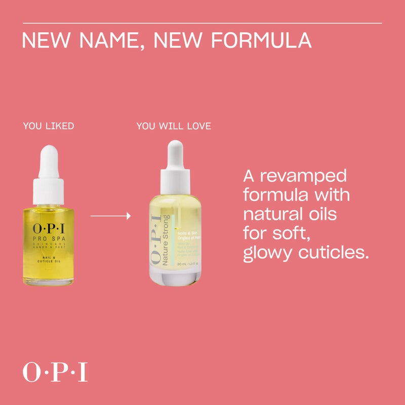 OPI Nature Strong Nails & Skin - Glow Up Nail & Cuticle Oil with Dropper | Lightweight, Nourishing Natural Oil Blend Moisturizes Dry Cuticles | Enriched with Vitamin E | 1.0 Fl Oz | 30 mL - Image 4