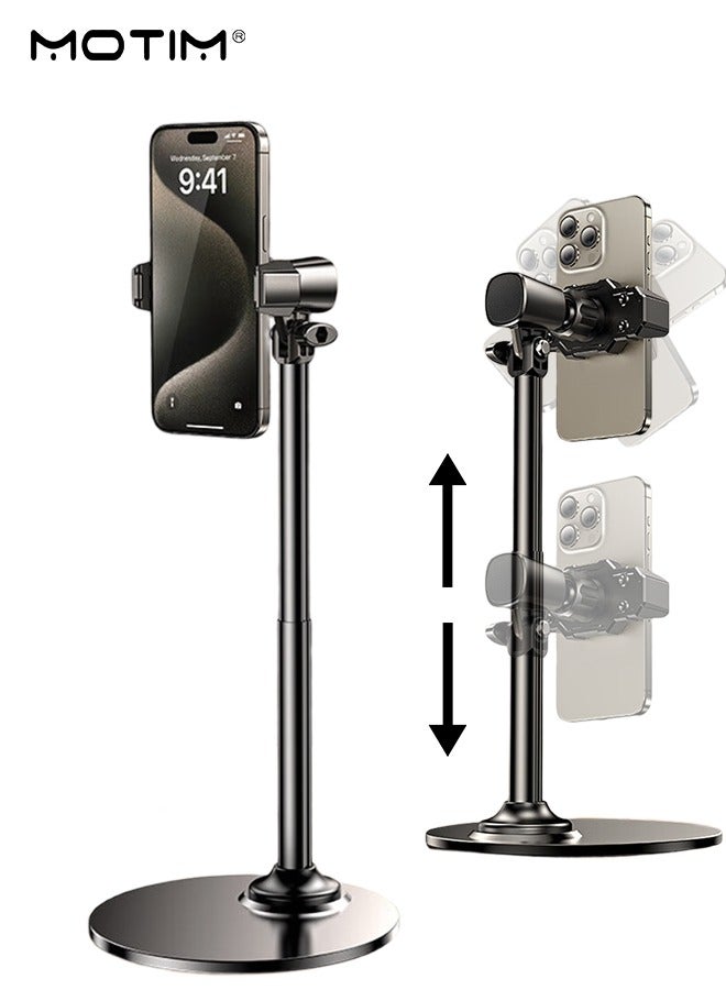 Motim Height Adjustable Mobile Phone Stand Chat Stand for Desk, 21-35 cm, 360 Degree Adjustable Viewing Angle, Mobile Phone Holder Stand for Office, Desk Phone Stand for Recording Desk Accessories  - Image 1
