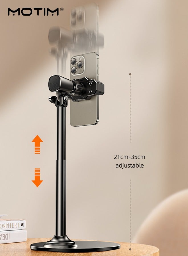 Motim Height Adjustable Mobile Phone Stand Chat Stand for Desk, 21-35 cm, 360 Degree Adjustable Viewing Angle, Mobile Phone Holder Stand for Office, Desk Phone Stand for Recording Desk Accessories  - Image 2