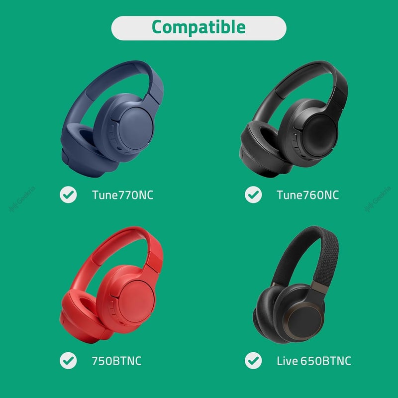 جيكريا كابل صوتي من متوافق مع سماعات JBL Tune 770NC، 760NC، 750BTNC، 700BT، 710BT، 660NC، 600BTNC، Live 650BTNC، 500BT، 460NC، 400BT، وكابل Tour One M2. كابل استبدال لمنفذ الصوت (AUX) بقياس 2.5 مم، طوله 4 أقدام (1.2 متر). - Image 5