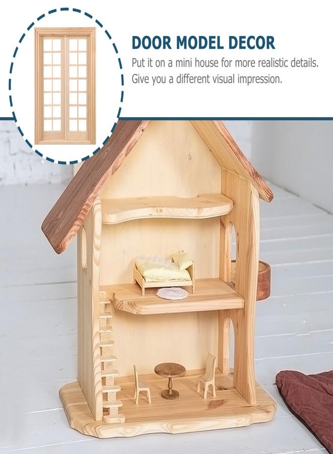 BESTonZON 1 12 Scale Miniature Wooden Dollhouse Door 7.67X5.47 Inch Tiny Furniture Accessory for Dollhouse Decoration and Craft Projects - Image 5