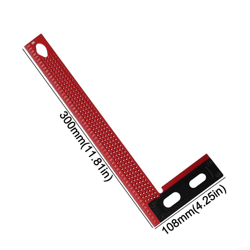 L Shape Woodworking Scriber Ruler 300 Type Aluminum Alloy Precision Measuring Tool For Furniture Making DIY - Image 3