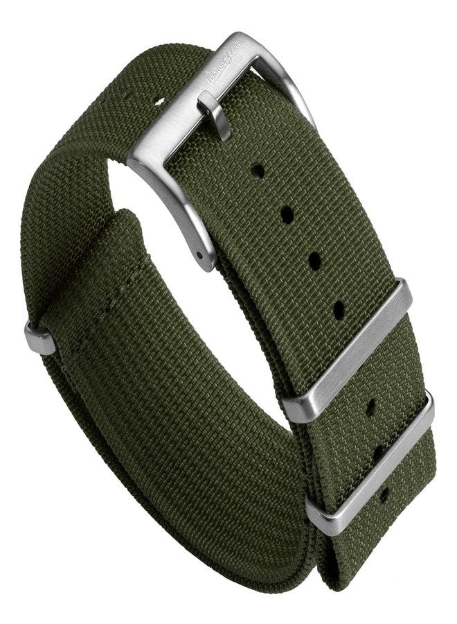 WatchGecko Ridge Military Nylon Watch Strap. Green 22mm. Rugged, Quick-Drying and Secure Replacement Wristwatch Strap for Outdoor Activities. - Image 1
