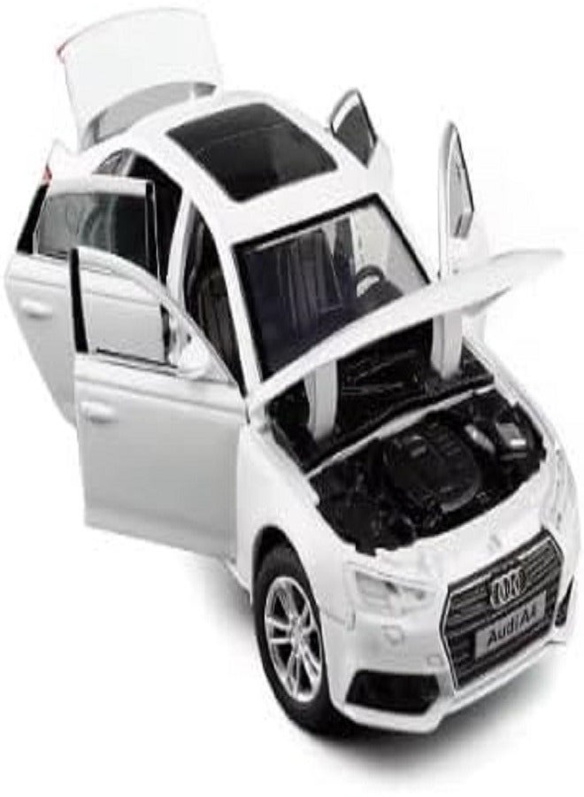 1:32 Scale Audii Pullback Car Model Metal Diecast Toy with Openable Doors, Sound and Light Toy for Kid (white) - Image 3