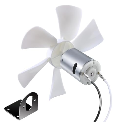 PlusRoc RV Vent Fan Replacement 6 inches RV Exhaust Bathroom Ventilation Roof Ceiling Fan 12V D-Shaft Motor White Fan Blades Compatible with Heng's Elixir Jensen, 130 CFM - Image 1