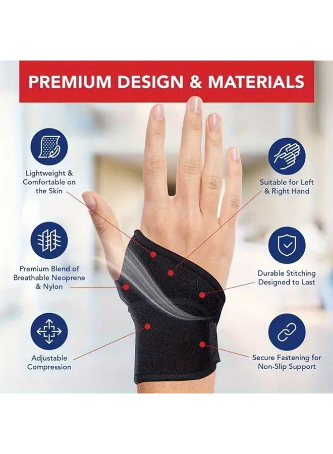 Black Comfortable Sports Adjustable Wrist Brace Wrap for Women Men Work Fitness Weightlifting Gear Compression Sleeve Office Workers Gym Enthusiasts - Image 4