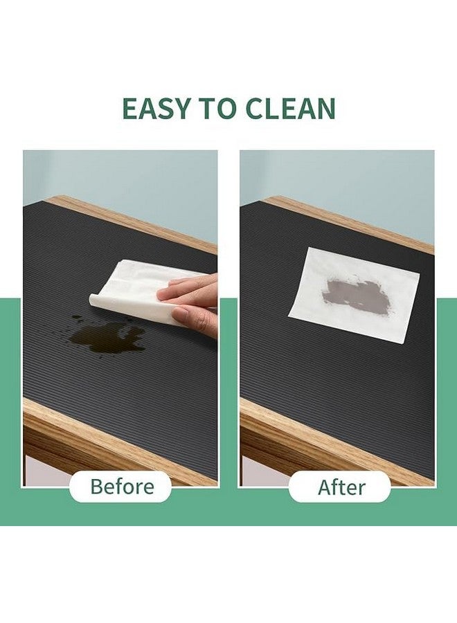 ElastPro حصيرة مطاطية مضادة للانزلاق من إيثيلين فينيل أسيتات 45 سم × 10 م سوداء من الدرجة الغذائية EVA قابلة للغسل للاستخدام في الثلاجة والمطبخ والأدراج ورفوف الطاولات (نقش خطي، أسود) - Image 5