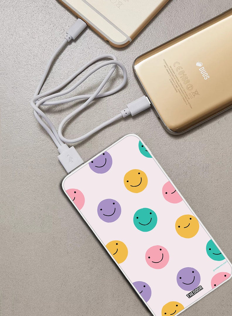Theodor 10,000 mAh Super Fast Charging Ultra Compact Power Bank with Quick Charge & Power Delivery, Portable Charger For iPhone and Android Smileys - Image 2