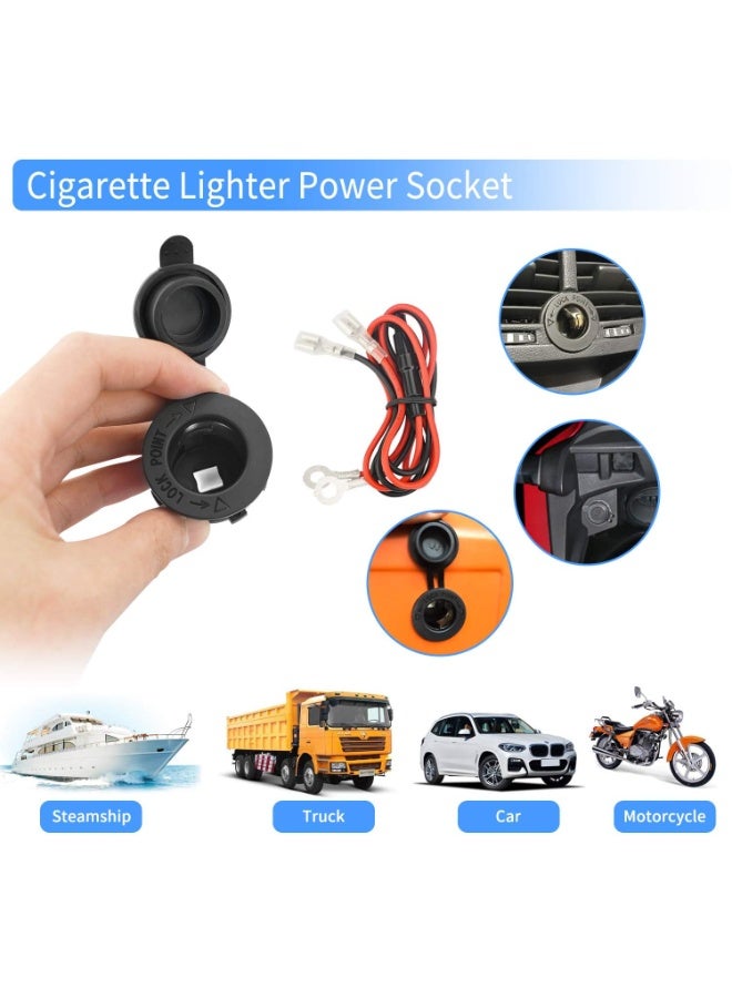 Waterproof Marine Grade 12V/24V DC Cigarette Lighter Socket Outlet with 0.6m Connection Cable for Boat Motorcycle - Image 5
