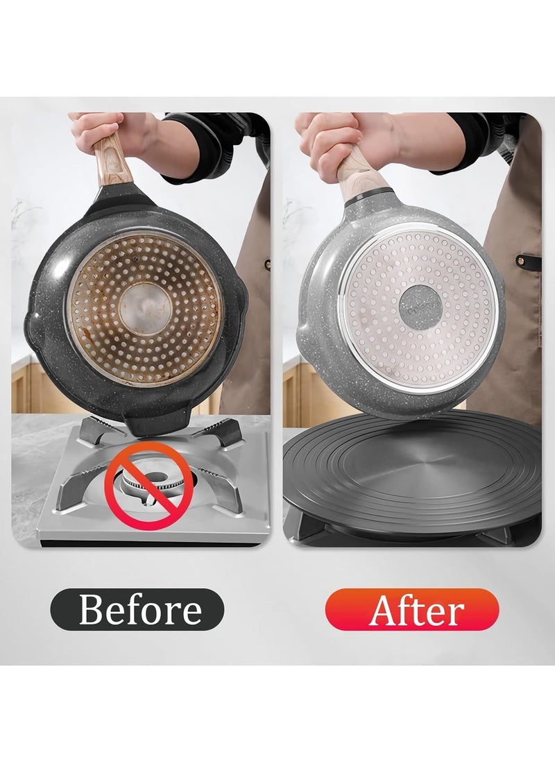 موزع تسخين موقد الغاز، أواني طهي سميكة غير قابلة للانزلاق، محول تحريض الطهي موفر للطاقة، لوحة إذابة تجميد متعددة الوظائف (24 سم/9.4 بوصة) - Image 4