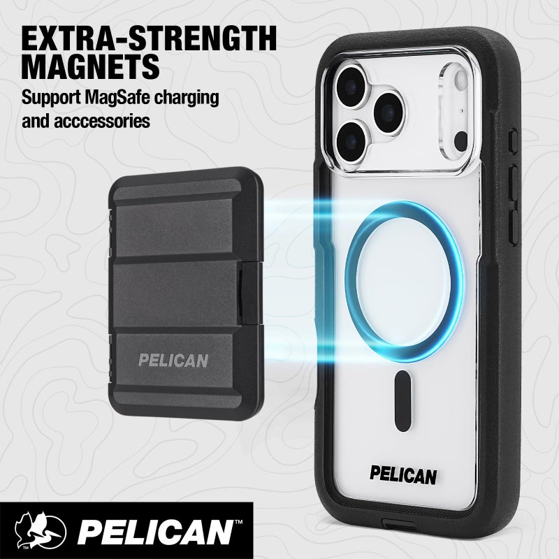 Pelican Voyager iPhone 17 Pro Max Case [Compatible with MagSafe] Rugged Phone Case, 24ft Military-Grade Drop Protection - Heavy Duty Cover w/Belt Clip Holster for iPhone 17 Pro Max - Black/Clear - Image 4