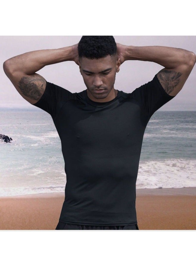 Generic Swimwear Men's Top Swimming Trunks Jellyfish Suit Snorkeling Short-sleeved Sun Protection Surfing Suit Quick-drying Clothing One Wholesale-Color:1011 Swimsuit-Size:3XL ( 87.5kg And Above)  - Image 1