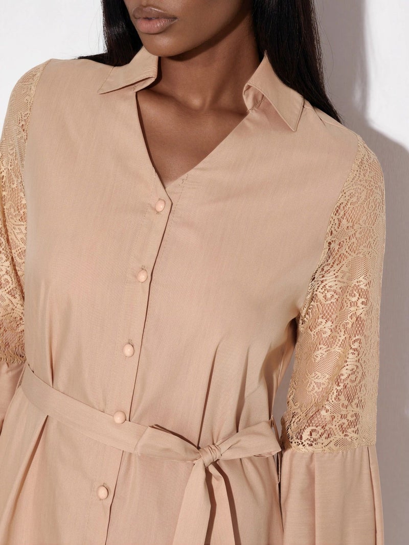 Jennyfer Embroidered Midi Wrap Dress - Image 5