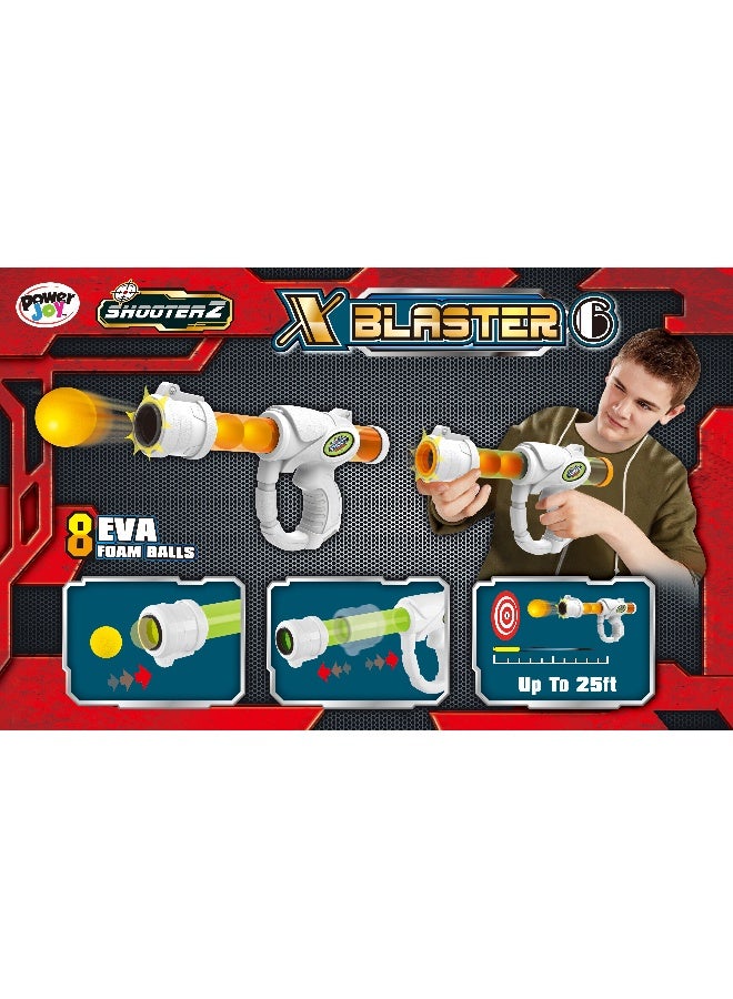 Power Joy Shooterz X Toy Gun Blaster-6 with 8 Pieces Eva Foam Ball, Assorted 1 Piece (Color May Vary) Each Sold Separately | Action Games | Interactive Game | Toy Blaster | Toy Gun Can shoot over 45 feet! | Gift for Kids and Adults - Image 5
