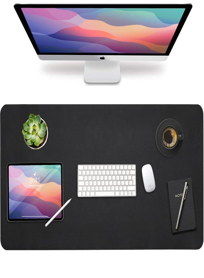 Vine Creations Leather Desk Mat Large 36" x 20", Desk Protector Mat, PU Leather Desk Pad, Non-Slip Large Mouse Pad, Desk Blotter, Desk Pads on Top of Desks, Home Office Desk Matt for Desktop (Black) - Image 1