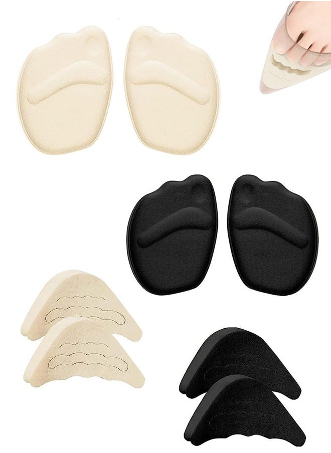 HAWAWA 4 Pairs Shoe Filler High Heel Cushion Pads Adjustable Toe Filler Inserts Front Insoles Heel Grips for Preventing Too Big Shoe from Heel Slipping Blisters Relieve Pain  - Image 1