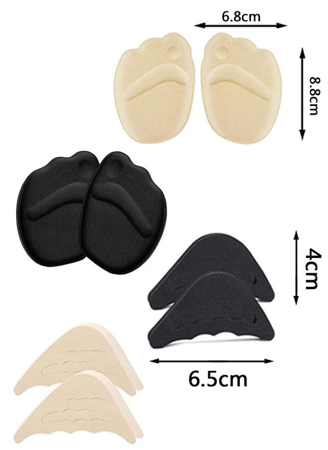 HAWAWA 4 Pairs Shoe Filler High Heel Cushion Pads Adjustable Toe Filler Inserts Front Insoles Heel Grips for Preventing Too Big Shoe from Heel Slipping Blisters Relieve Pain  - Image 2