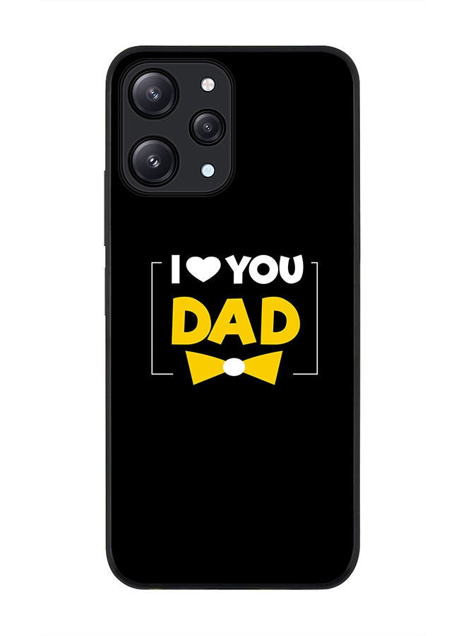 Stylizedd Rugged Black edge case for Xiaomi Redmi 12 4G, Slim fit Soft Case Flexible Rubber Edges Anti Drop TPU Gel Thin Cover -  I Loveyou Dad - Image 1