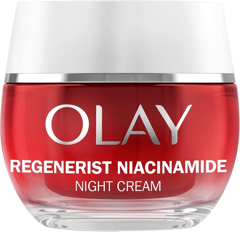 Olay Regenerist Niacinamide Night Cream Face Moisturiser Skincare with Niacinamide 99 Purity Antioxidant Vitamin E And Shea Butter Anti Ageing Skin Care Renew Age Defy and Hydrate 50ml
