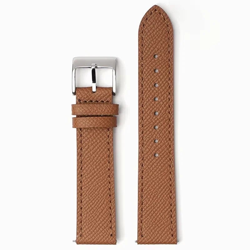 Bluejw Full Grain Genuine Calf Leather Replacement Watch Strap with Stainless Steel Buckle for Men and Women – 18mm 20mm 22mm - Image 1