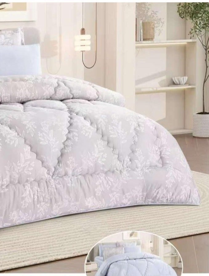 Brides Summer bedspread for two people, floral pattern, reversible, 6 pieces, microfiber material, size 230*250 - Image 2