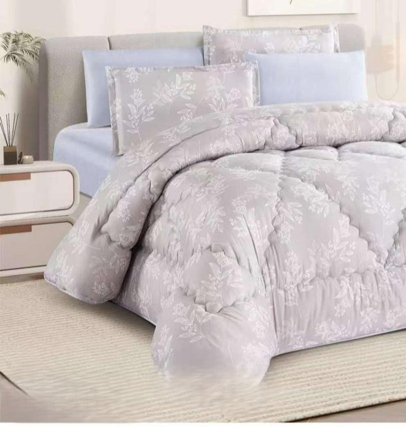 Brides Summer bedspread for two people, floral pattern, reversible, 6 pieces, microfiber material, size 230*250 - Image 3