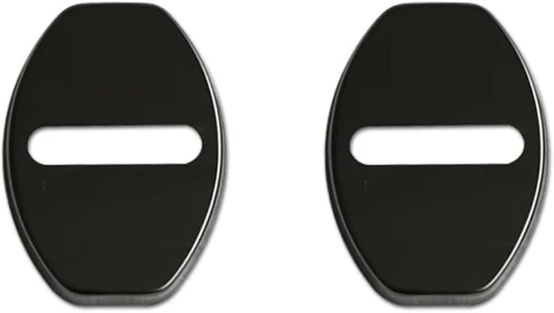 Black Car Door Lock Cover 8pcs Stainless Steel Rustproof Protective Shell for Parking Lot Damage - Image 2