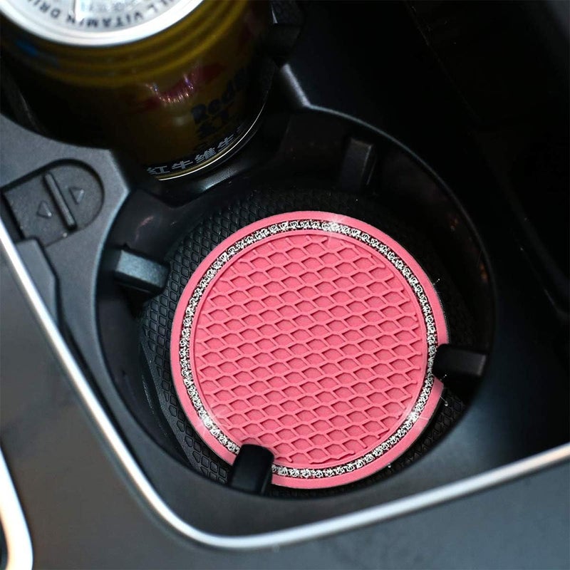 Hanemia Bling Car Cup Coaster Set - Pink - Image 1