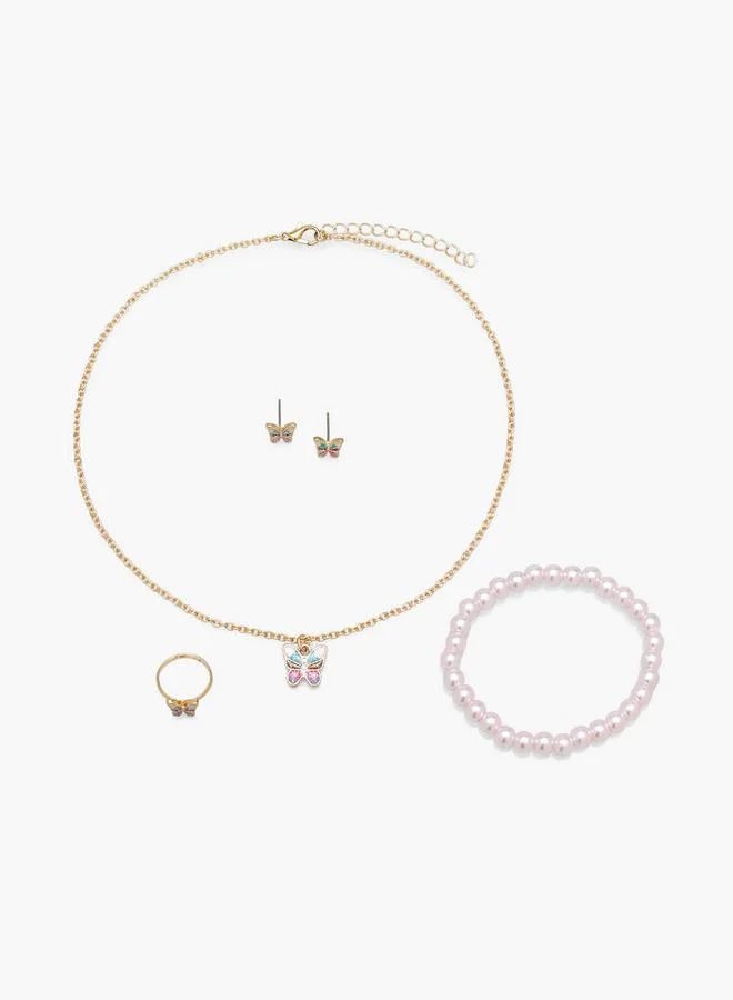 Flora Bella Jewellery Set With Butterfly Accent