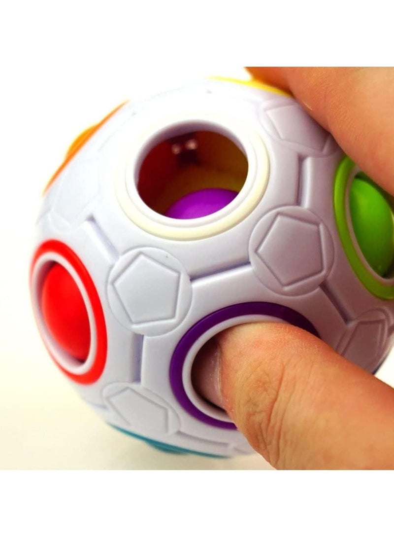 نقوة لعبة كرة ألغاز رينبو قوس قزح ولغز كرة فيدجيت ملونة لعبة أحجية تعليمية للأطفال والكبار 2 قطعة - Image 2