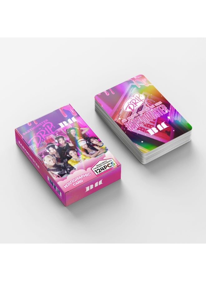 Generic New 124 Flash Card Babymonster Photo Card Stickers Treasure Monster Star Flash Card Lomo Card Holographic Card  - Image 4